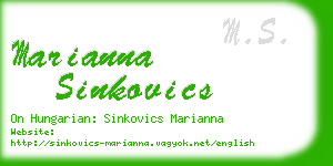 marianna sinkovics business card